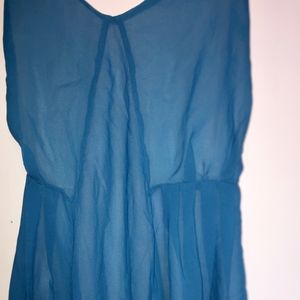 Blue Open Back Day Dress
